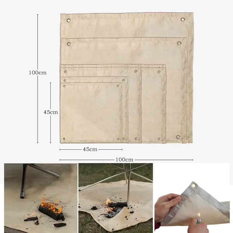 Outdoor Camping Fire Pit - Camping-Feuerschutzmatte, hitzebeständige Decke, Outdoor-Feuerstellen-Unterlage, BBQ-Grill-Isoliermatte, flammhemmender
