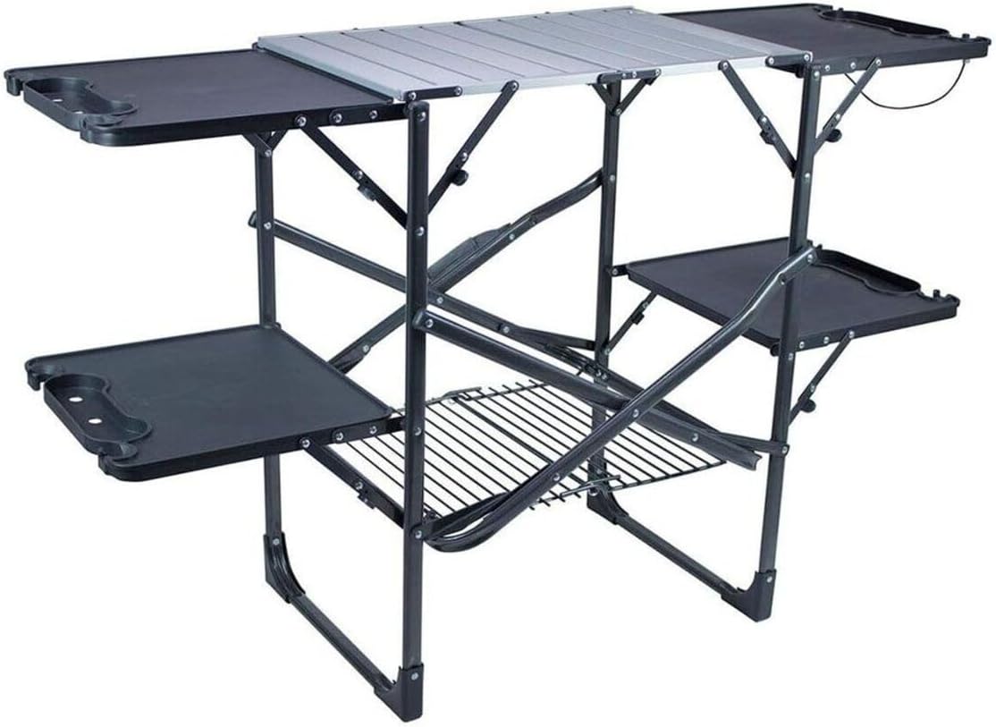 Outdoor Camping Kitchen - Schlanker, faltbarer Camping-Küchentisch mit hitzebeständiger Oberseite,