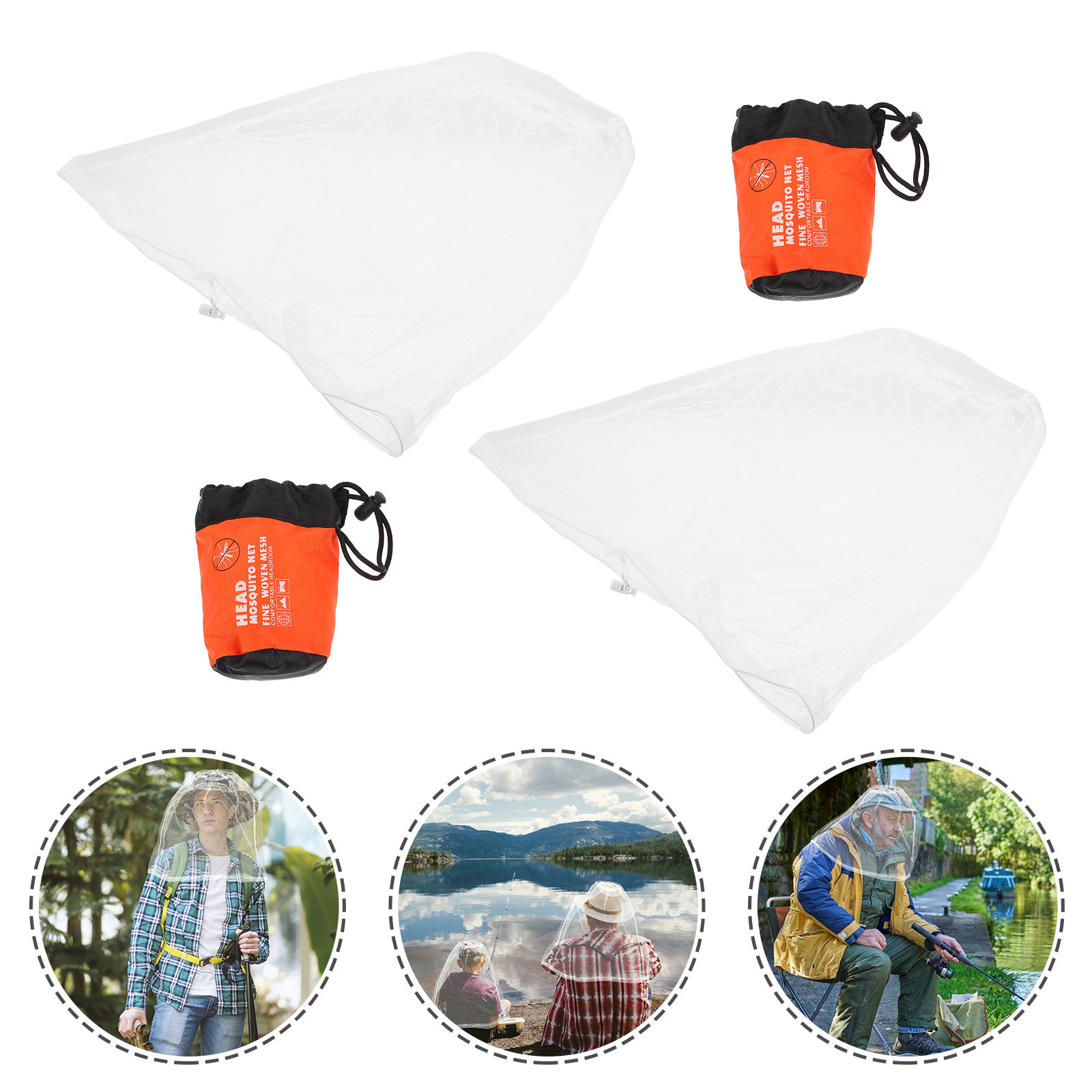 Outdoor Activities In Camping - 2 Stück Moskitoschutz-Kopfnetz Gesichtsschutz für Nachtangeln,