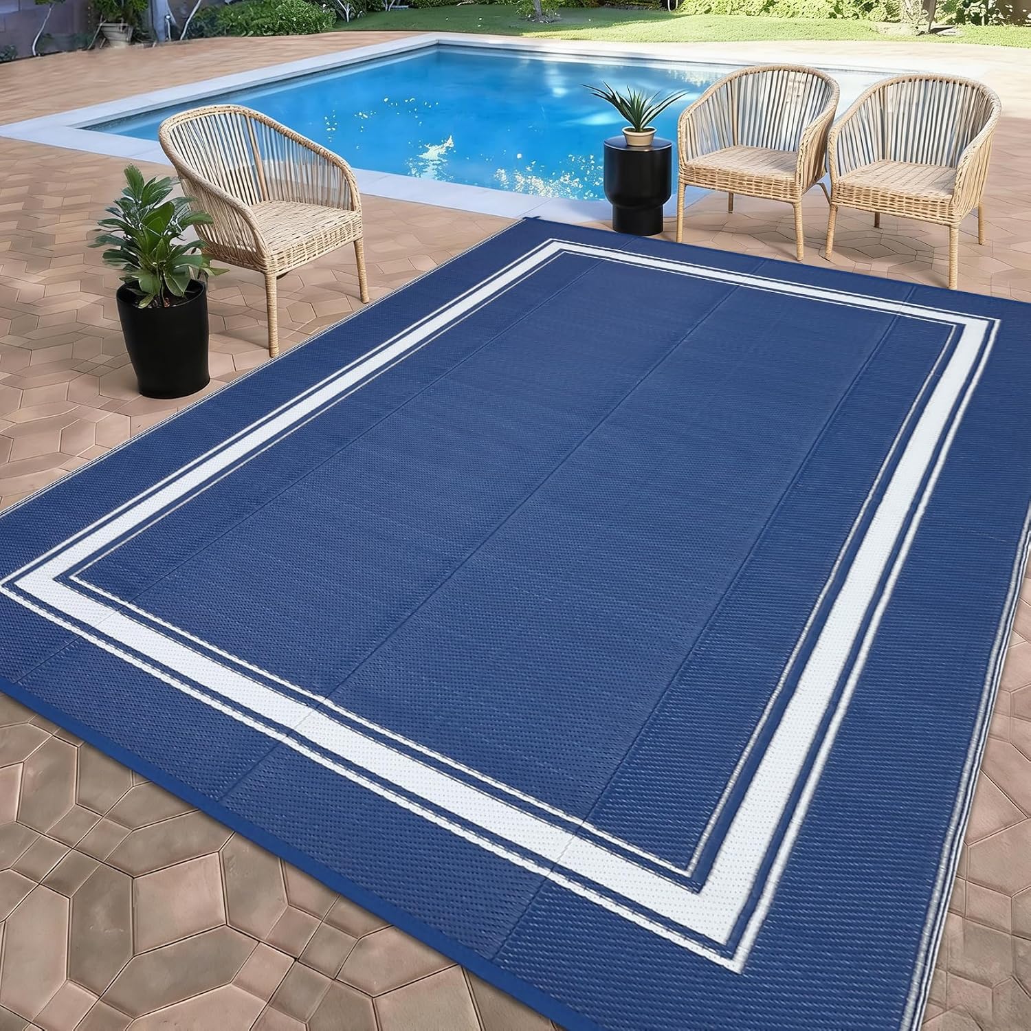 Outdoor Camping Rugs 8X10 - 8x10/9x12FT Outdoor-Teppich Wohnzimmer Heimdekoration Wasserdichter Weicher