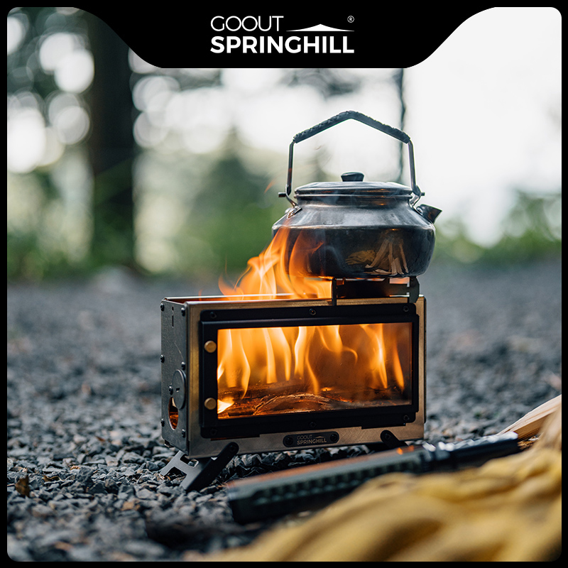 Outdoor Camping Fire Pit - Goout Springhill Mini-Feuerstelle, Outdoor-Camping, Brennholzofen, kompakter