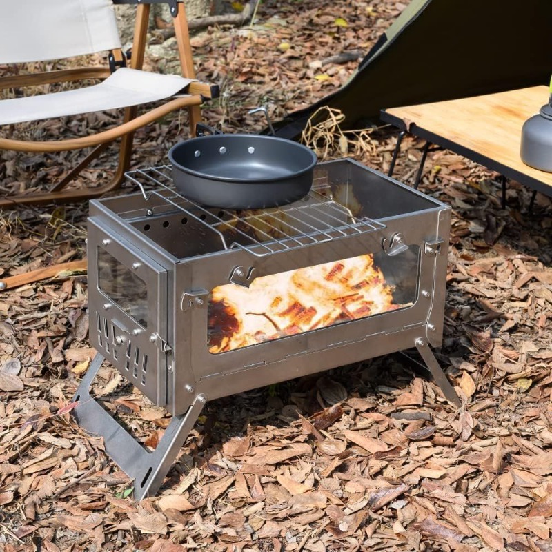 Tragbarer Zeltherd aus Edelsta – Outdoor Camping Fire Pit Bewertung und Preis