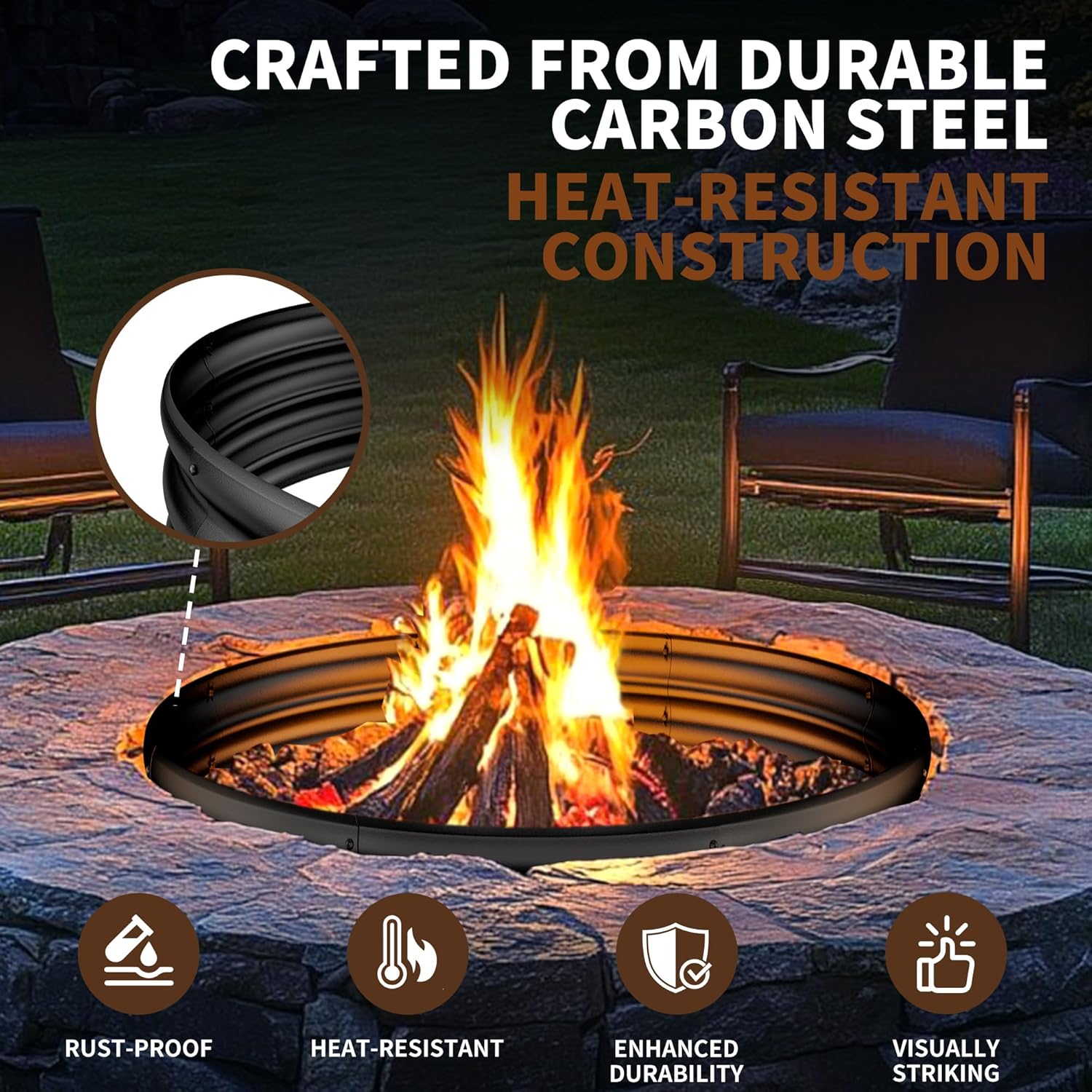 36 Zoll Robuster Feuerring für – Outdoor Camping Fire Pit Bewertung und Preis